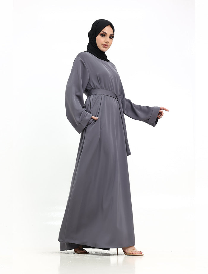 Grey Plain Abaya