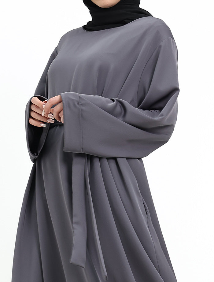 Grey Plain Abaya