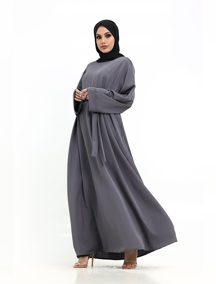 Grey Plain Abaya