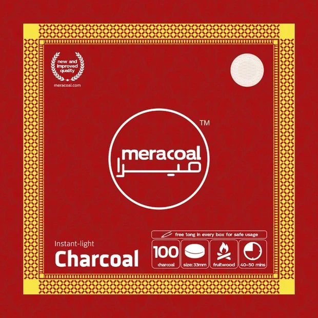 Meracoal Instant Swift Light Charcoal - 100 Discs (Box of 10 Rolls)